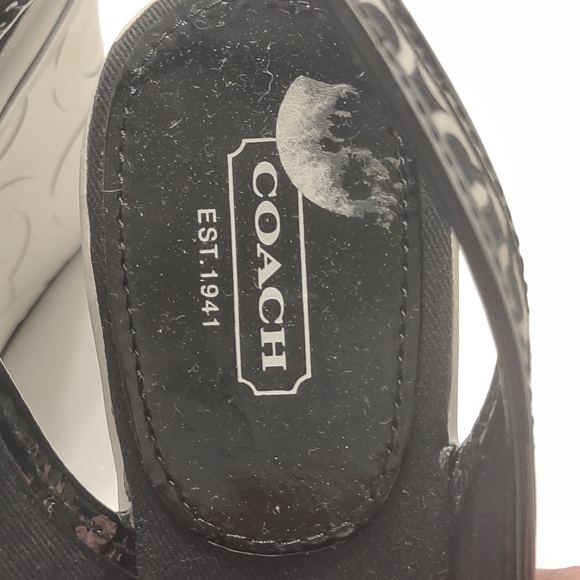 Coach black/white canvas wedge shoes - Picture 6 of 8